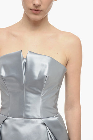 MM1 Satin Sheath Dress with Draping