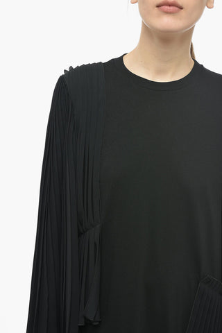 MM6 Jersey Minidress with Pleated Sleeves