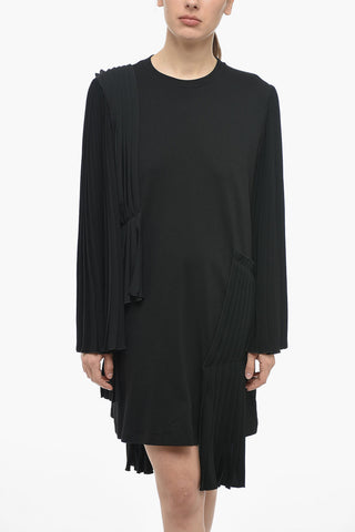 MM6 Jersey Minidress with Pleated Sleeves