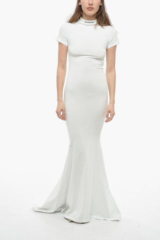 Stretch Cotton Flared Maxi Tee-Dress