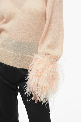 Mohair-blend Sweater with Feathers Detail
