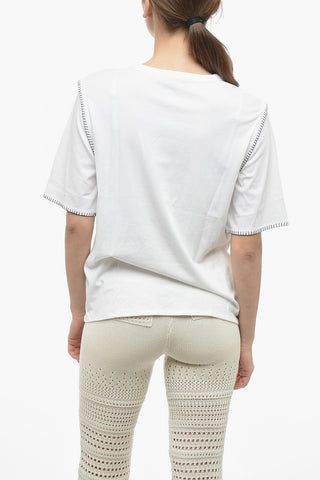 Crewneck T-shirt With Contrasting Seams Details