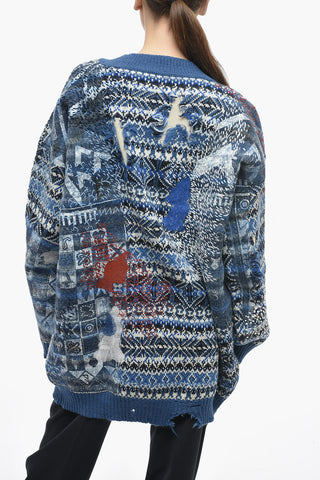 MM0 Pullover aus Mischwolle mit V-Ausschnitt