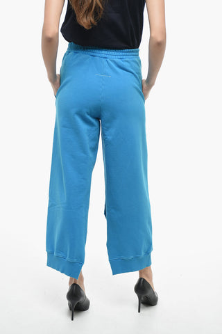 MM6 Joggers in Cotone Garzato con Fondo Aperto