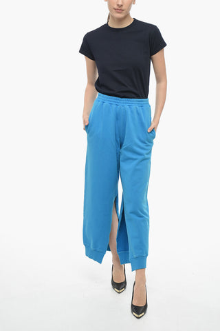 MM6 Joggers in Cotone Garzato con Fondo Aperto