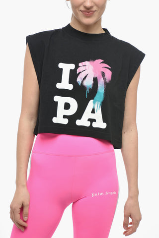 Crpped Printed I LOVE PA Muscle Tee