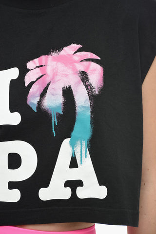 Crpped Printed I LOVE PA Muscle Tee