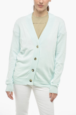 MM4 Cotton Cardigan with Suede Patches