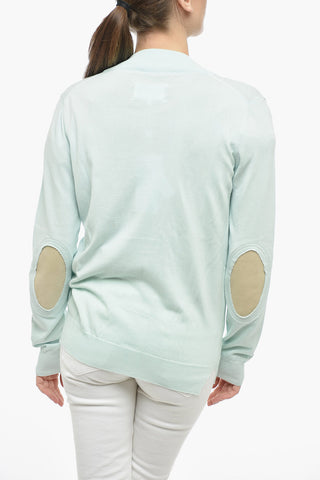 MM4 Cotton Cardigan with Suede Patches