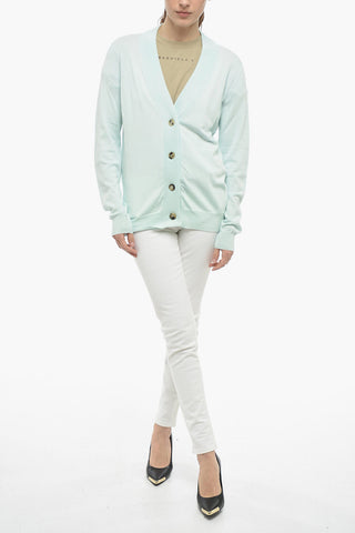 MM4 Cotton Cardigan with Suede Patches