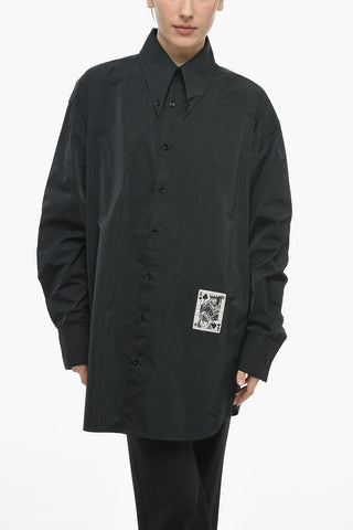 MM6 Oversized PLAYING Shirt with Button-down Collar