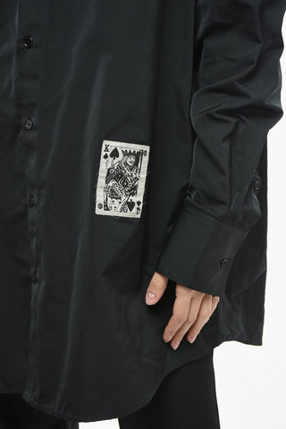 MM6 Oversized PLAYING Shirt with Button-down Collar