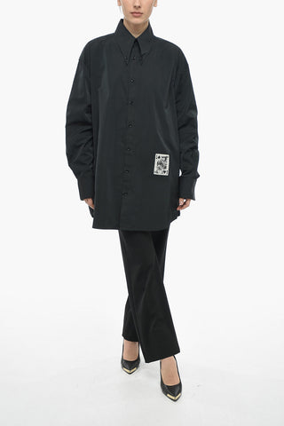 MM6 Oversized PLAYING Shirt with Button-down Collar