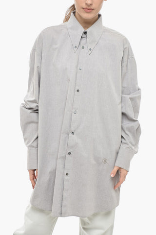 MM6 Cotton Oversized Shirt with Button-down Collar