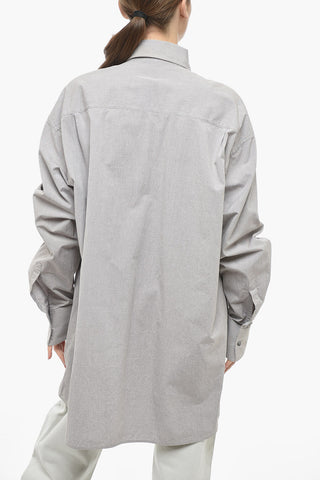 MM6 Cotton Oversized Shirt with Button-down Collar