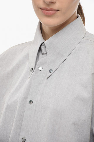 MM6 Cotton Oversized Shirt with Button-down Collar