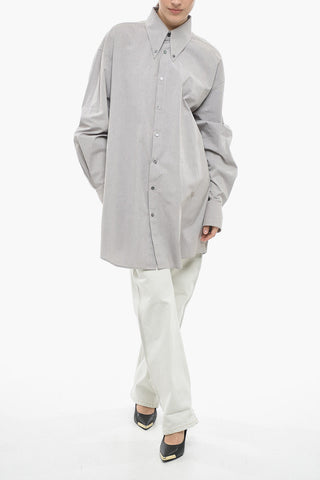 MM6 Cotton Oversized Shirt with Button-down Collar