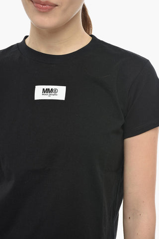 MM6 Crew Neck Cotton T-Shirt with Visible Label