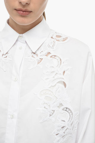 Oversized Shirt with Lace Detail