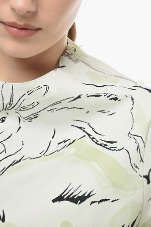 Jersey Jacquard T-Shirt RABBIT with Shoulder Zip