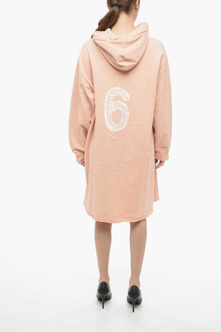 MM6 Cotton Hoodie Dress with Front Print