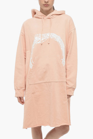 MM6 Cotton Hoodie Dress with Front Print