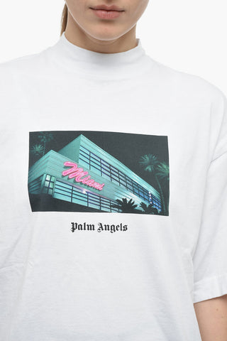 Crew-Neck Oversized MIAMI T-shirt With Frontal-Print