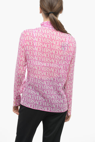 Silk Logoed Shirt with Self-tie Detail