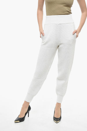 High-Waist Cotton-Knit Joggers
