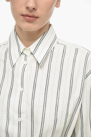 MM6 Balanced Stripe Shirt Dress with Belt