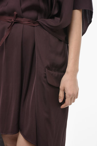 MM6 Viscose Midi Dress with Front Lace-up Detail