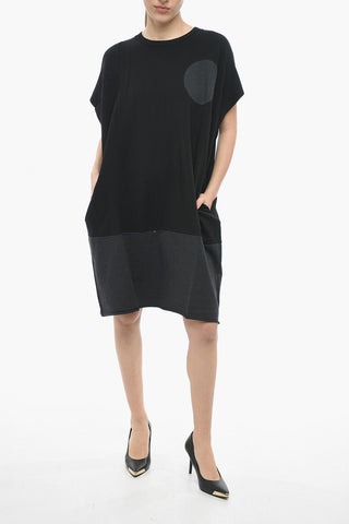 MM6 Brushed Jersey Tee-Dress with Contrasting Details