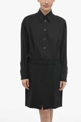 MM6 Cotton Shirt Dress with 2-Piece Design