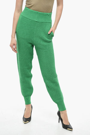 Joggers In Maglia Di Cotone A Vita Alta
