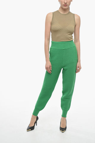 Joggers In Maglia Di Cotone A Vita Alta