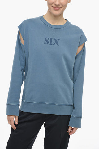 MM6 Crew Neck SIX Sweatshirt with Cut-out Details