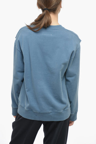 MM6 Crew Neck SIX Sweatshirt with Cut-out Details