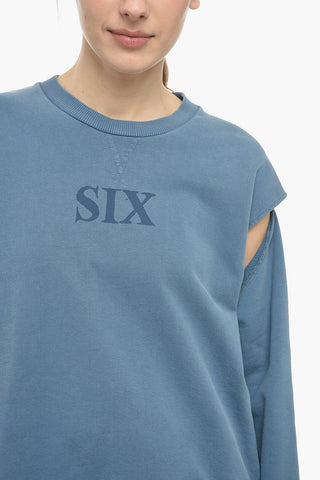 MM6 Crew Neck SIX Sweatshirt with Cut-out Details
