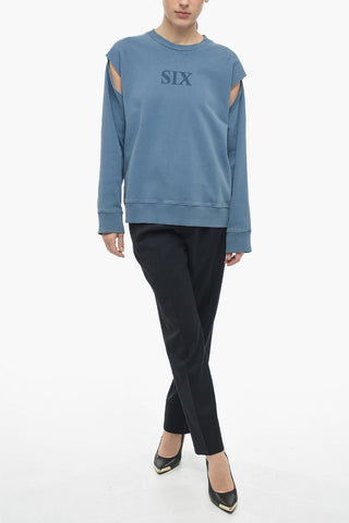 MM6 Crew Neck SIX Sweatshirt with Cut-out Details