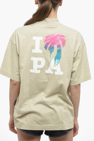 Crew-Neck Oversized T-shirt with Back Maxi Print