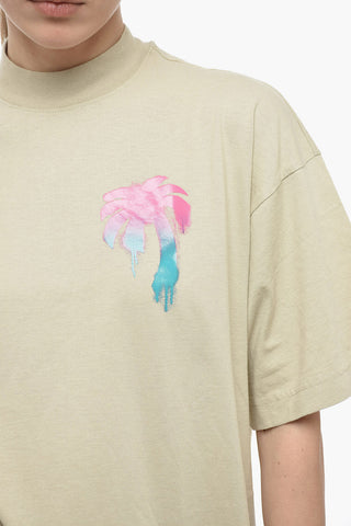 Crew-Neck Oversized T-shirt with Back Maxi Print