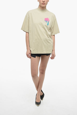 Crew-Neck Oversized T-shirt with Back Maxi Print