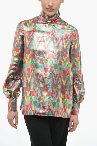 Satin Blouse with Self-tie Detail