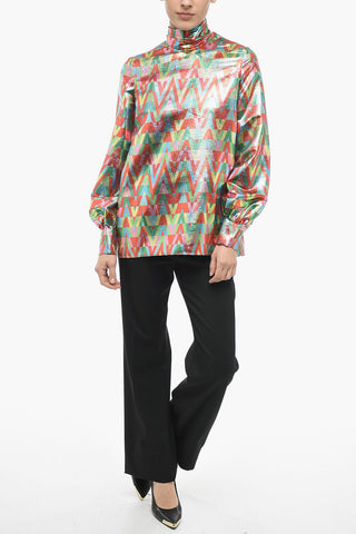 Satin Blouse with Self-tie Detail