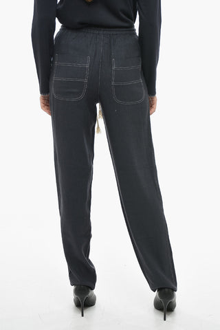 Pantaloni In Seta VIAMAO Con Coulisse