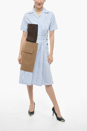 MM1 Poplin Shirt Dress with Awning Stripes and Patches