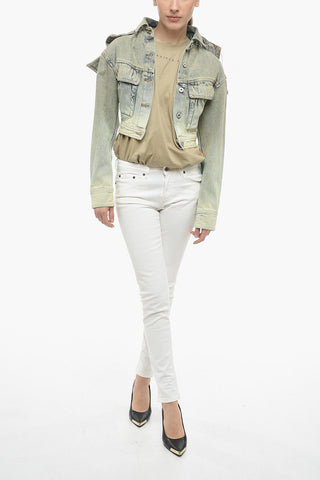 Cropped TOYBOX Denim Jacket With Removable Hood