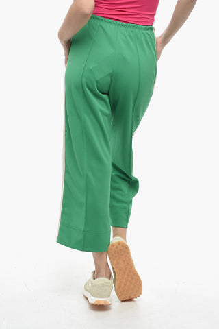 Pantaloni Track Svasati con Bande Laterali a Contrasto