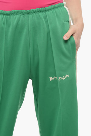 Pantaloni Track Svasati con Bande Laterali a Contrasto