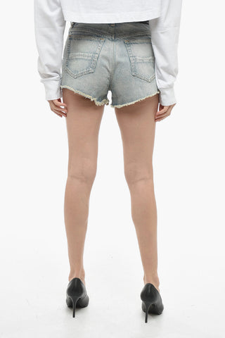 Shorts in Denim con Orlo Sfrangiato